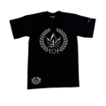 Silver Standard black heavyweight tee, silver crown crest front