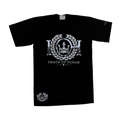 Silver Standard black heavyweight tee, silver IOH emblem front
