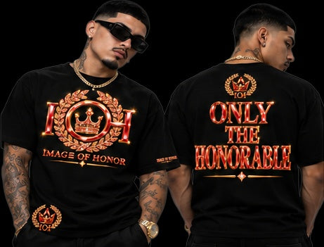 ruby tee front and only the honorable on black background
