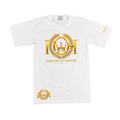 Only The Honorable white and gold tee front