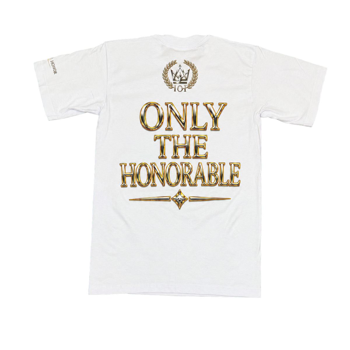 Only The Honorable white gold and platinum tee back