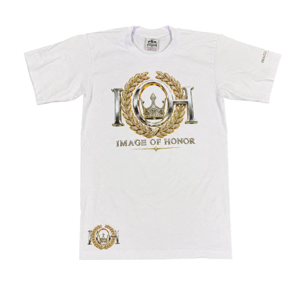 Only The Honorable white gold and platinum tee front