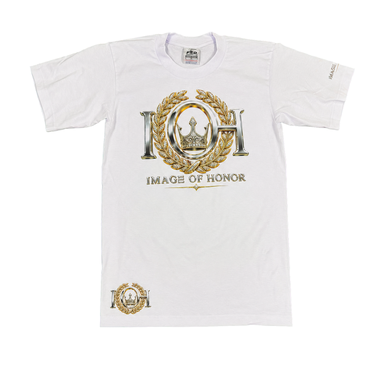 Only The Honorable white gold and platinum tee front